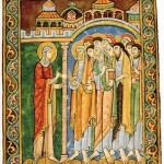 Mary Magdalen Announcing the Resurrection to the Apostles (1120's) St. Albans Psalter, St Godehard's Church, Hildesheim, England